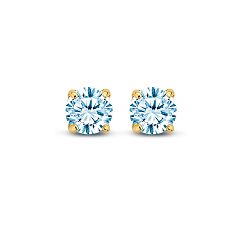 Ohrstecker - Kesef 57571 - 585/- Gelbgold, Zirkonia Hellblau