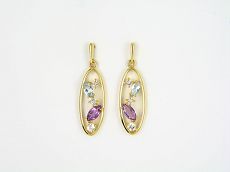 Ohrhänger - 94416-01 - 333/- Gelbgold, Topas Blau