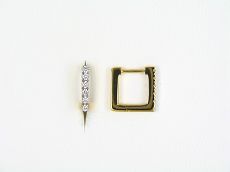 Creolen - 94293-01 - 925/- Silber Gelb vergoldet, Zirkonia Weiß