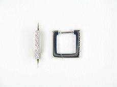 Creolen - 94292-01 - 925/- Silber rhodiniert, Zirkonia Weiß