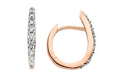 Creolen - 90115-01 - 333/- Roségold, Zirkonia Weiß