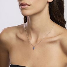 Kette mit Anhänger - Mabina 553660 - 925/- Silber rhodiniert, Zirkonia