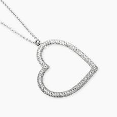 Kette mit Anhänger - Mabina 553831 - 925/- Silber rhodiniert, Zirkonia