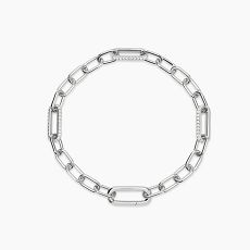 Armkette/Anker weit - Mabina 534101 - 925/- Silber rhodiniert, Zirkonia