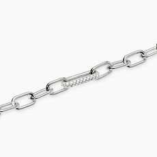 Armkette/Anker weit - Mabina 534101 - 925/- Silber rhodiniert, Zirkonia