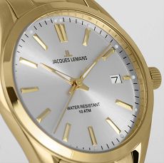 Herrenuhr - Jacques Lemans 1-1859K - Quarz, Stahl IP Gold