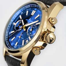 Herrenuhr - Jacques Lemans 1-2117ZH - Quarz, Stahl IP Gold