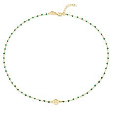 Collier - Kesef 51338 - 925/- Silber Gelb vergoldet, Kunststein