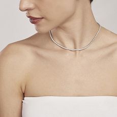 Collier - Mabina 553454 - 925/- Silber rhodiniert, Zirkonia