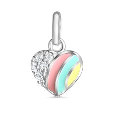 Anhänger - Kesef 54151 - 925/- Silber rhodiniert, Email, Herz