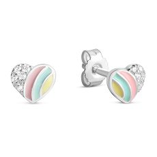 Ohrstecker - Kesef 54152 - 925/- Silber rhodiniert, Email Mehrfarbig