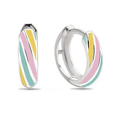 Creolen - Kesef 59126 - 925/- Silber rhodiniert, Email Mehrfarbig