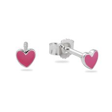 Ohrstecker - Kesef 59133 - 925/- Silber rhodiniert, Email Pink