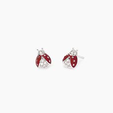 Ohrstecker - Mabina 563781 - 925/- Silber rhodiniert, Email Rot