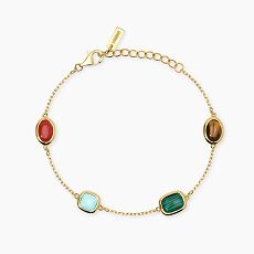 Armkette/Anker - Mabina 534173 - 925/- Silber Gelb vergoldet, Zirkonia