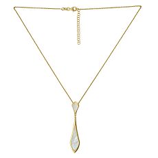 Collier - Gerry Eder 15.ES1408 - 925/- Silber Gelb vergoldet, Perlmutt