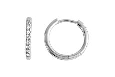 Creolen - 83249-01 - 925/- Silber rhodiniert, Zirkonia Weiß