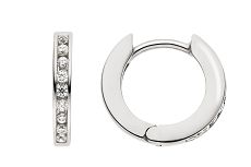 Creolen - 89797-01 - 925/- Silber rhodiniert, Zirkonia Weiß