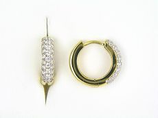 Creolen - 85576-01 - 925/- Silber Gelb vergoldet, Zirkonia Weiß