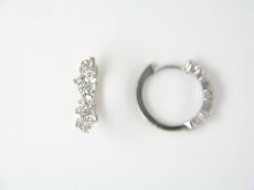 Creolen - 92836-01 - 925/- Silber rhodiniert, Zirkonia Weiß