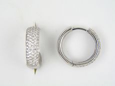 Creolen - 93418-01 - 925/- Silber rhodiniert, Zirkonia Weiß