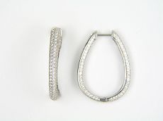 Creolen - 94389-01 - 925/- Silber rhodiniert, Zirkonia Weiß
