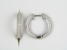 Creolen - 95149-01 - 925/- Silber rhodiniert, Zirkonia Weiß