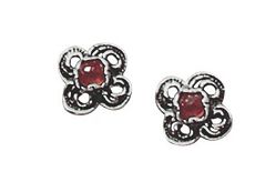 Ohrstecker - Gerry Eder 4118 - 925/- Silber, Granat Rot