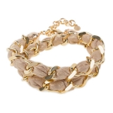 Doppelkette - BOCCADAMO THBR04 - Bronze Gelb vergoldet/Stoff, ohne Stein