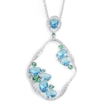 Kette mit Anhänger - BOCCADAMO GR602 - Bronze rhodiniert, Zirkonia