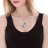 Kette mit Anhänger - BOCCADAMO GR603 - 925/- Silber rhodiniert, Zirkonia