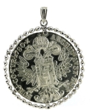 Anhänger - 925/- Silber, ohne Stein, Medaillon