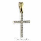Anhänger - Kesef 1732 - 333/- Gelbgold, Zirkonia, Kreuz