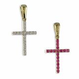 Anhänger - Kesef 1732 - 333/- Gelbgold, Zirkonia, Kreuz