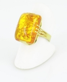 Damenring - 585/- Gelbgold, Bernstein