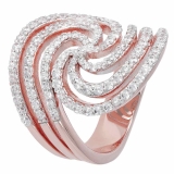 Damenring - Bronzallure WSBZ00778WR-16 - Bronze Rosé vergoldet, Zirkonia