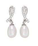 Ohrstecker - Gerry Eder 01.1165 - 925/- Silber rhodiniert, Süßwasserperle/Zirkon