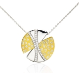 Kette mit Anhänger - Gerry Eder 21.ES1145 - 925/- Silber vergoldet Bicolor, Zirk