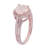 Damenring - Bronzallure WSBZ00352R-14 - Bronze Rosé vergoldet, Rosenquarz