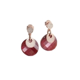 Ohrstecker - BOCCADAMO OR681RRS - 925/- Silber Rosé vergoldet, Swarovski Rot