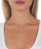 Kette mit Anhänger - BOCCADAMO XGR430D - Bronze Gelb vergoldet, Swarovski