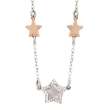 Collier - BOCCADAMO SEGR10 - 925/- Silber vergoldet Bicolor, Perlmutt/Zirkonia