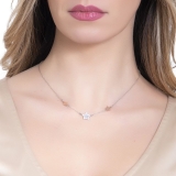 Collier - BOCCADAMO SEGR10 - 925/- Silber vergoldet Bicolor, Perlmutt/Zirkonia