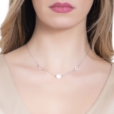 Collier - BOCCADAMO SEGR12 - 925/- Silber vergoldet Bicolor, Perlmutt/Zirkonia