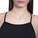 Kette mit Anhänger - BOCCADAMO GR725RS - 925/- Silber vergoldet Bicolor, Zirkoni