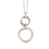 Kette mit Anhänger - BOCCADAMO GR728RS - 925/- Silber vergoldet Bicolor, Zirkoni