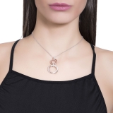 Kette mit Anhänger - BOCCADAMO GR728RS - 925/- Silber vergoldet Bicolor, Zirkoni