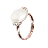 Damenring - Bronzallure WSBZ01188WPRL-18 - Bronze Rosé vergoldet, Süßwasserperle