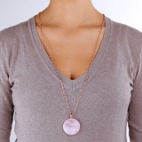 Kette mit Anhänger - Bronzallure WSBZ00708PM-DC - Bronze Rosé vergoldet, Perlmut