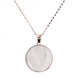 Kette mit Anhänger - Bronzallure WSBZ00708W-DC - Bronze Rosé vergoldet, Perlmutt